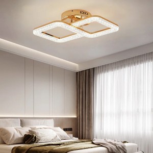 Lustra LED RFAN, Model J230/2, Cu Telecomanda, 3 Tipuri De Lumina, Intensitate Reglabila, 64W, Auriu