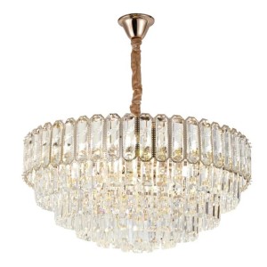 Candelabru RFAN, Model 62110/600, Textura Cristal, Metal, 10 X E27, Auriu