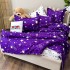 Lenjerie pat dublu,  FINET, 8 piese, cu 2 DRAPERII INCLUSE, Mov, Alb, ploaie de stele [9]