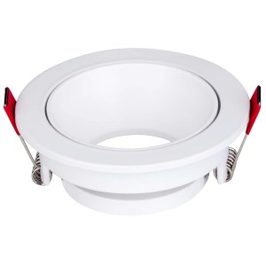 Rama Simpla Reglabila, Pentru Spot Incastrat GU10, Rotunda, Alb