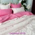Lenjerie pat dublu,  FINET, 6 piese, cu ELASTIC, Roz, inimioare [10]