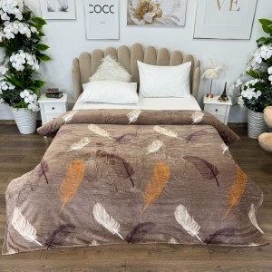 Patura pufoasa cocolino 200x230cm, 240g/mp, Bej, pene