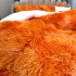  Pilota CoCoLiNo Fluffy, cu Blanita tip Sherpa, Alba, 200x230cm + 2 fete de perna 50x70cm, matlasata, Portocaliu, degrade [5]