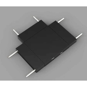 Conector Forma T, Sina Magnetica Aplicata Slim, Negru