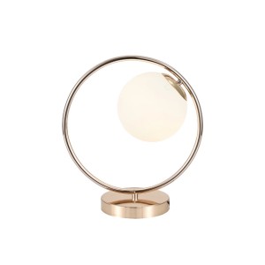 Veioza RFAN, Cu Abajur, 1 X E27, Inaltime 35 Cm, Auriu/Alb