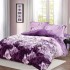Lenjerie pentru Pat Dublu, Cocolino Premium, 4 Piese – Plușată, Groasă, și Călduroasă, Ideală pentru Iarnă –  Confort Maxim, Antișifonare, Mov, crini [2]