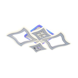 Lustra LED RFAN, Model R9014/2+2, Cu Telecomanda, 3 Tipuri De Lumina Plus Lumina RGB, Intensitate Reglabila, 98W, Alb