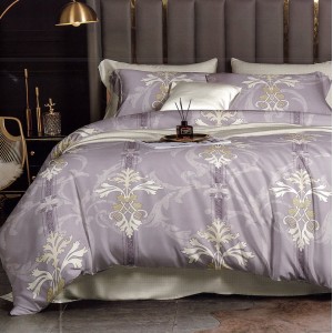 Lenjerie pat dublu, FINET, 6 piese, Lila, model oriental Lenjerie pat dublu, FINET, 6 piese, Lila, model oriental