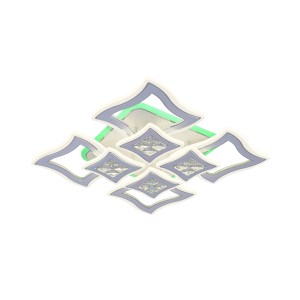 Lustra LED RFAN, Model R9014/4+4, Cu Telecomanda, 3 Tipuri De Lumina Plus Lumina RGB, Intensitate Reglabila, 182W, Alb Lustra LED RFAN, Model R9014/4+4, Cu Telecomanda, 3 Tipuri De Lumina Plus Lumina RGB, Intensitate Reglabila, 182W, Alb