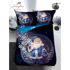 Lenjerie pat 1 PERSOANA, BUMBAC FINET, 4 piese, Identică cu Poza, Craciun, Albastru, Alb, Moș Crăciun Lenjerie pat 1 PERSOANA, BUMBAC FINET, 4 piese, Identică cu Poza, Craciun, Albastru, Alb, Moș Crăciun