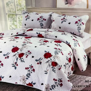 Cuvertură Pat Dublu, 3 Piese, Bumbac 100% Imprimat – Calitate Premium, cu Imprimeu Durabil, cod CSA-CV03
