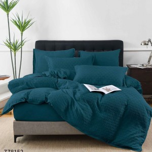 Lenjerie de Pat Dublu din Bumbac Tricotat - Set Premium 4 Piese cu Cearșaf Elastic și Imprimeu Satinat pentru Confort și Eleganță, Turquoise Lenjerie de Pat Dublu din Bumbac Tricotat - Set Premium 4 Piese cu Cearșaf Elastic și Imprimeu Satinat pentru Confort și Eleganță, Turquoise