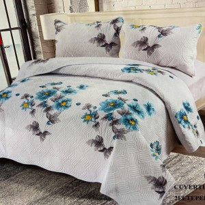 Cuvertură Pat Dublu, 3 Piese, Bumbac 100% Imprimat – Calitate Premium, cu Imprimeu Durabil, cod CSA-CV05