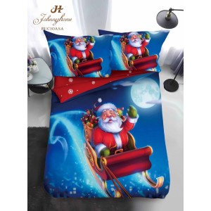 Lenjerie pat 1 PERSOANA, BUMBAC FINET, 4 piese, Identică cu Poza, Craciun, Albastru, Roșu, Moș Crăciun in sania lui Lenjerie pat 1 PERSOANA, BUMBAC FINET, 4 piese, Identică cu Poza, Craciun, Albastru, Roșu, Moș Crăciun in sania lui