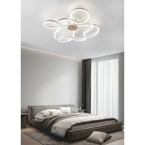 Lustra LED RFAN, Model T9877, Cu Telecomanda, 3 Tipuri De Lumina, Intensitate Reglabila, 288W, Alb/Auriu