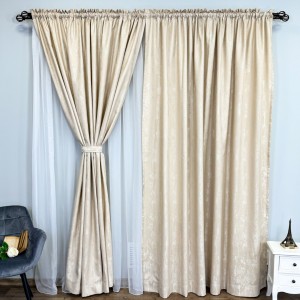 Draperie din Jacquard model Nisip, 140cm latime x 260cm înălțime, cu TIV LAT, CREM