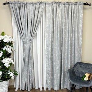 Set 2 Draperii VENTI V2 din Jacquard model Nisip 200m x 240m x Tiv lat, GRI DESCHIS Set 2 Draperii VENTI V2 din Jacquard model Nisip 200m x 240m x Tiv lat, GRI DESCHIS