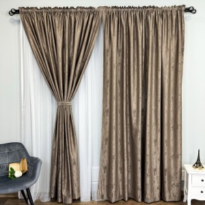 Draperie din Jacquard model Nisip, 140cm latime x 260cm înălțime, cu TIV LAT, MARO CAPPUCCINO