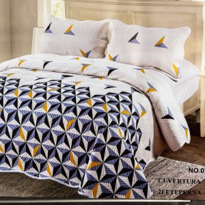 Cuvertură Pat Dublu, 3 Piese, Bumbac 100% Imprimat – Calitate Premium, cu Imprimeu Durabil, cod CSA-CV43