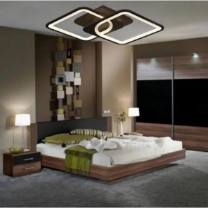 Lustra LED RFAN, Model M31-2, cu Telecomanda, 3 Tipuri de Lumina, Intensitate Reglabila, 64W, Maro