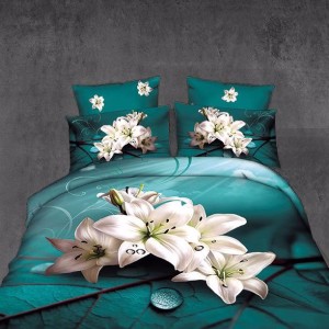 Lenjerie pat 1 PERSOANA, 3 piese, IMPRIMEU 3D Multiplicat, Microfibra, Turquoise, crini Lenjerie pat 1 PERSOANA, 3 piese, IMPRIMEU 3D Multiplicat, Microfibra, Turquoise, crini