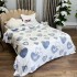 Patura CoCoLiNo Puffy, 200x220cm, Alb, Gri, inimioare, ursuleti [2]