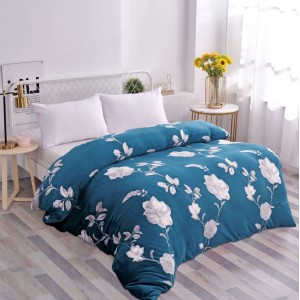 Patura pufoasa cocolino 200x230cm, 240g/mp, Verde, flori