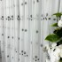 Perdea Crina din Voal Brodat - 600cm x 245cm , Rejansa pt. bara , model cu flori gri, Alb [2]