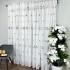 Perdea Crina din Voal Brodat - 600cm x 245cm , Rejansa pt. bara , model cu flori gri, Alb [5]