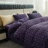 Lenjerie pat dublu, Super Pufoasa COCOLINO, cu Blanița de Iepure, cu model de trandafiri 3D, 4 piese, Mov [4]