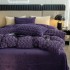 Lenjerie pat dublu, Super Pufoasa COCOLINO, cu Blanița de Iepure, cu model de trandafiri 3D, 4 piese, Mov [6]