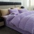 Lenjerie pat dublu, Super Pufoasa COCOLINO, cu Blanița de Iepure, cu model de trandafiri 3D, 4 piese, Lila [4]
