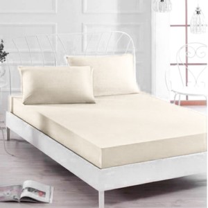 Husa saltea 140x200cm, cu elastic, Jersey, Ivoire