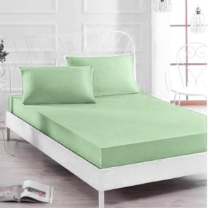 Husa saltea 100x200cm, cu elastic, Jersey, Vernil