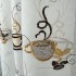 Perdea pentru Bucatarie din IN brodat ,Alb cu Cafea V1- 500cm x 220cm, Rejnasa pt. bara   [4]