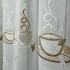 Perdea pentru Bucatarie din IN brodat - 500cm x 220cm, Rejansa pt. bara ,  Alb cu Cafea V2 [3]