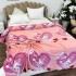 Patura pufoasa cocolino 200x230cm, 240g/mp, Roz, inimioare [4]