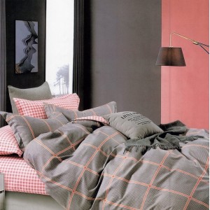 Lenjerie pat dublu, FINET, 6 piese, Gri, dungi Lenjerie pat dublu, FINET, 6 piese, Gri, dungi