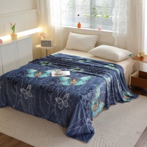 Pătură Super Soft Cocolino, 200x230 cm – Răsfăț absolut în zilele reci, Gri albăstrui, fluturi