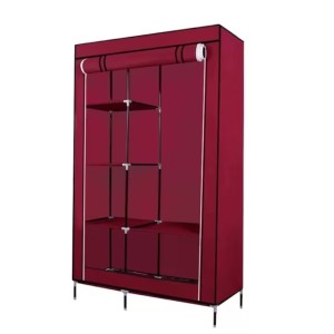 Dulap pliabil din material textil, dublu, 105 x 45 x 175 cm, grena