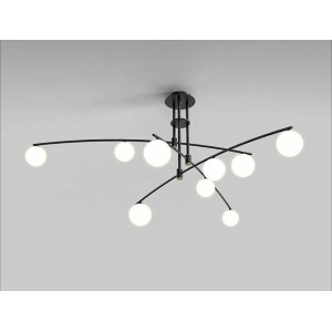 Lustra RFAN, Model 5478/9, Cu 9 Abajururi, 9 X G9, Negru