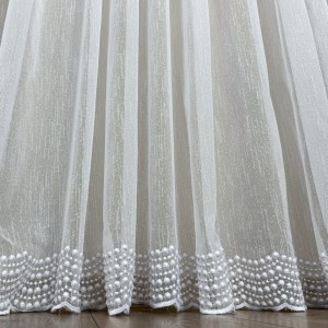Perdea Ariel din IN Brodat - 600cm x 240cm, Tiv lat, Alb