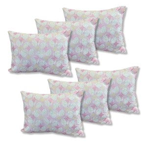 Set 6 perne dreptunghiulare 50x70cm Emboss (4+2 GRATIS), Fabricate in Romania, model cu cercuri roz