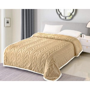 Patura CoCoLiNo tip Tricotaj cu blanita, 200x230cm, Bej