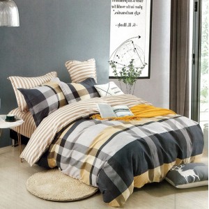 Lenjerie pat dublu, FINET, 6 piese, Bej, dungi Lenjerie pat dublu, FINET, 6 piese, Bej, dungi