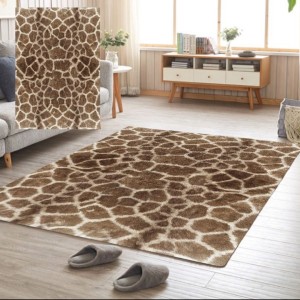 Covor Antiderapant, Animal Print, 80x150cm, Crem/Maro