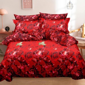 Lenjerie pat dublu, 6 PIESE, IMPRIMEU 3D Multiplicat, Microfibra, Rosu, trandafiri, inimioare Lenjerie pat dublu, 6 PIESE, IMPRIMEU 3D Multiplicat, Microfibra, Rosu, trandafiri, inimioare