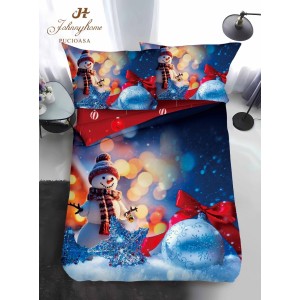 Lenjerie pat 1 PERSOANA, BUMBAC FINET, 4 piese, Identică cu Poza, Craciun, Albastru, om de zapada Lenjerie pat 1 PERSOANA, BUMBAC FINET, 4 piese, Identică cu Poza, Craciun, Albastru, om de zapada