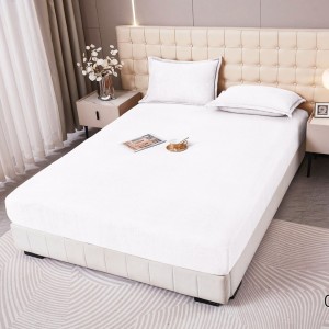 Cearșaf cu Elastic Cocolino 160x200x25 cm – Set cu 2 Fețe de Pernă, Model UNI, Gros și Pufos, Calitate Premium pentru Confort și Eleganță, Alb