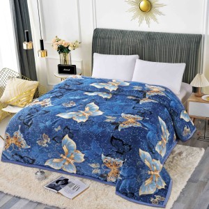 Patura CoCoLiNo, 200x230cm, Jojo Home, Albastru, fluturi